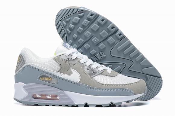 Cheap Nike Air Max 90 Grey Blue White Men's Shoes-88 - Click Image to Close